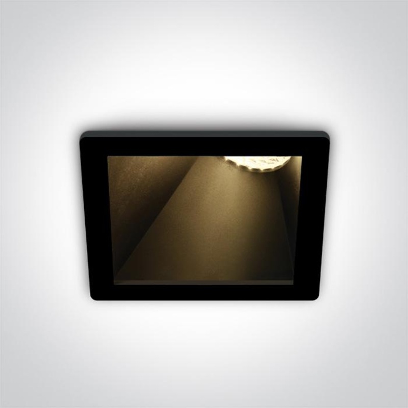 BLACK GU10 10W BLACK REFLECTOR DARK LIGHT ASYMMETRIC