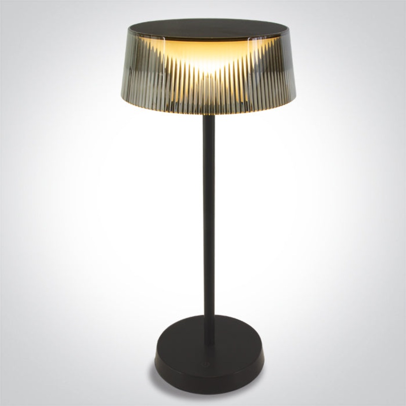 BLACK TABLE LAMP 2w WW IP44 USB RECHARGEABLE DIMMABLE