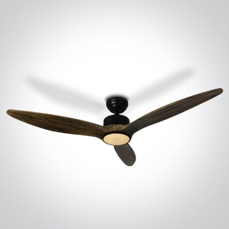 DARK WOOD BLACK ROD FAN 25W LED 22W CCTV IP20 230V