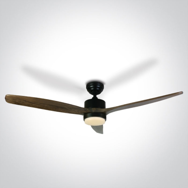 DARK WOOD BLACK ROD FAN 35W LED 22W CCTV IP20 230V