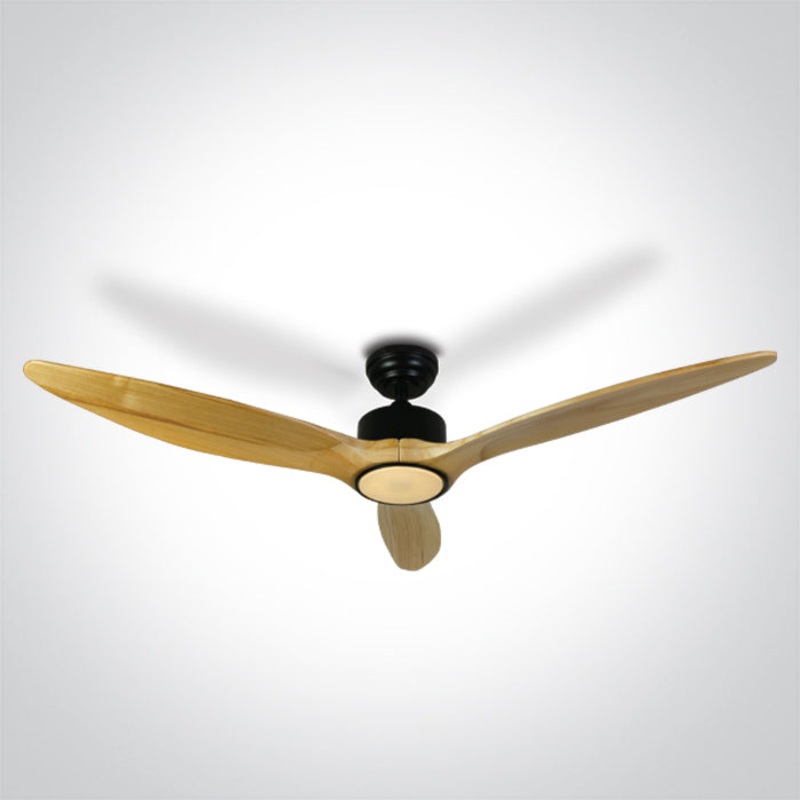 LIGHT WOOD BLACK ROD FAN 25W LED 22W CCTV IP20 230v
