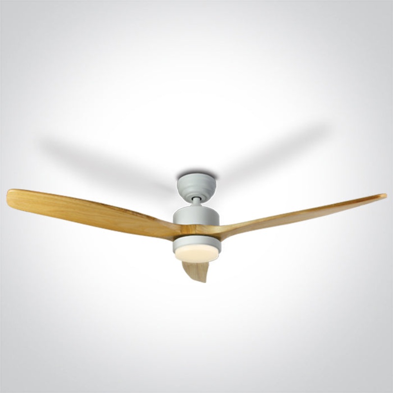 LIGHT WOOD WHITE ROD FAN 35W LED 22W CCTV IP20 230V