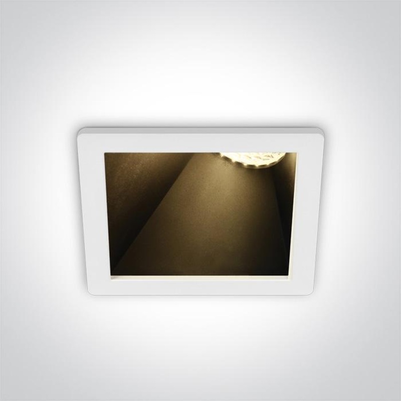 WHITE GU10 10W BLACK REFLECTOR DARK LIGHT ASYMMETRIC
