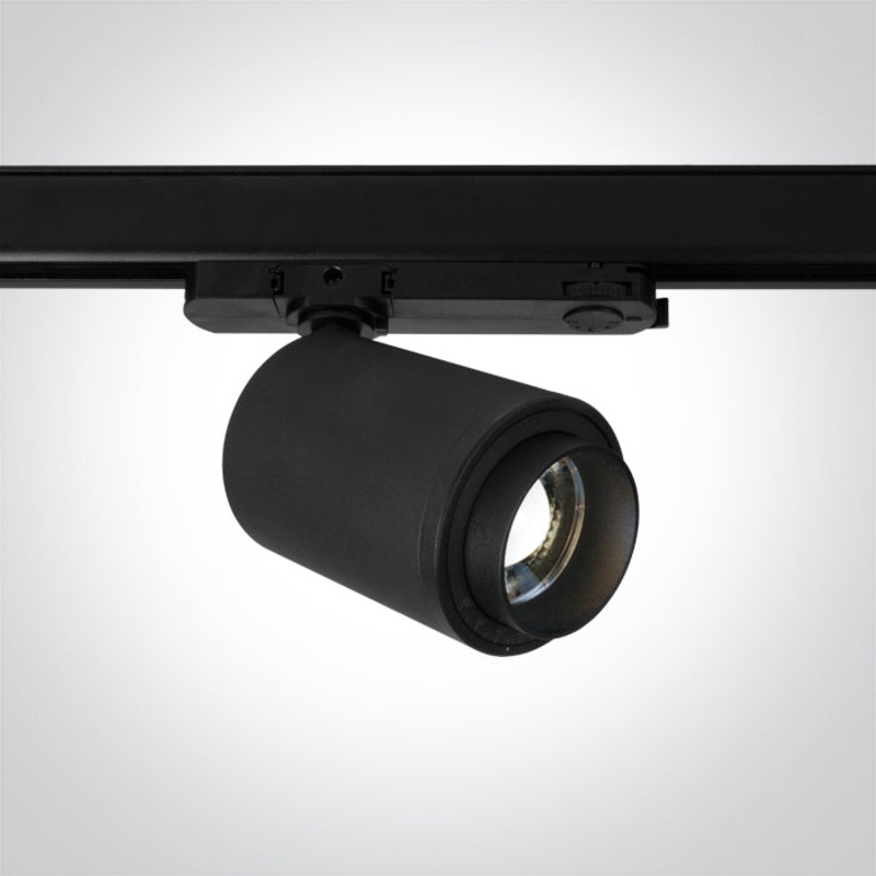 BLACK COB 20W CW TRACK SPOT 20-60deg ADJUSTABLE BEAM 230V