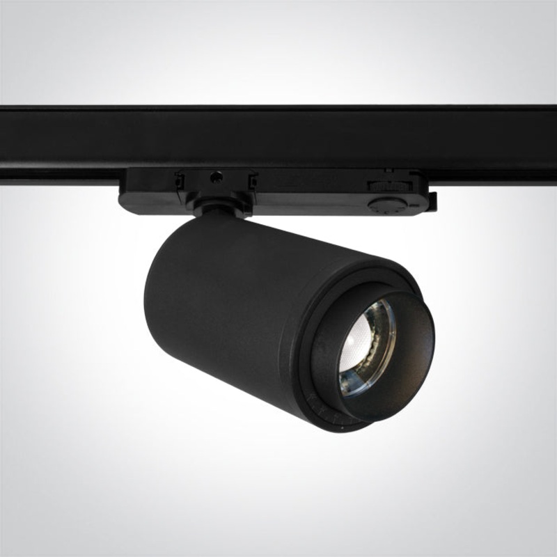 BLACK COB 30W CW TRACK SPOT 20-60deg ADJUSTABLE BEAM 230V