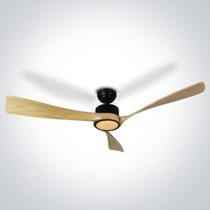 LIGHT WOOD BLACK ROD FAN 40W LED 22W CCTV IP20 230v