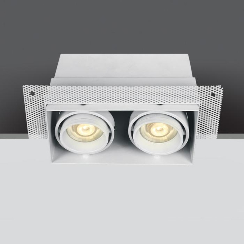 WHITE 2xGU10 TRIMLESS BOX
