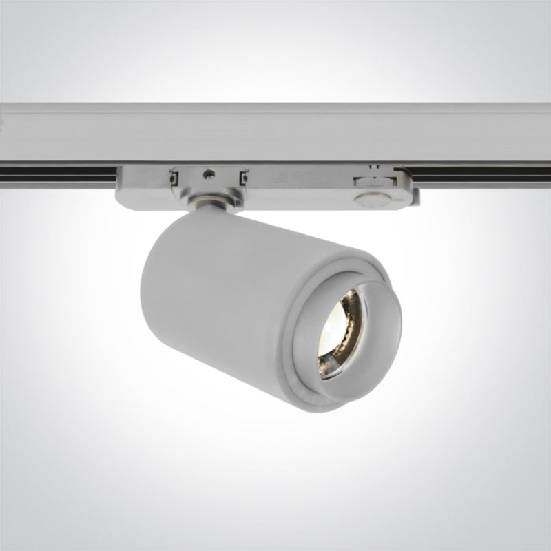 WHITE COB 20W CW TRACK SPOT 20-60deg ADJUSTABLE BEAM 230V