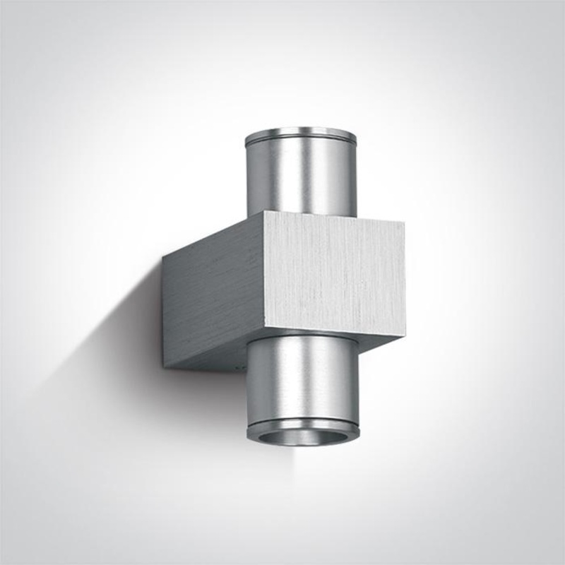 ALUMINIUM LED BLUE 2x1w WALL