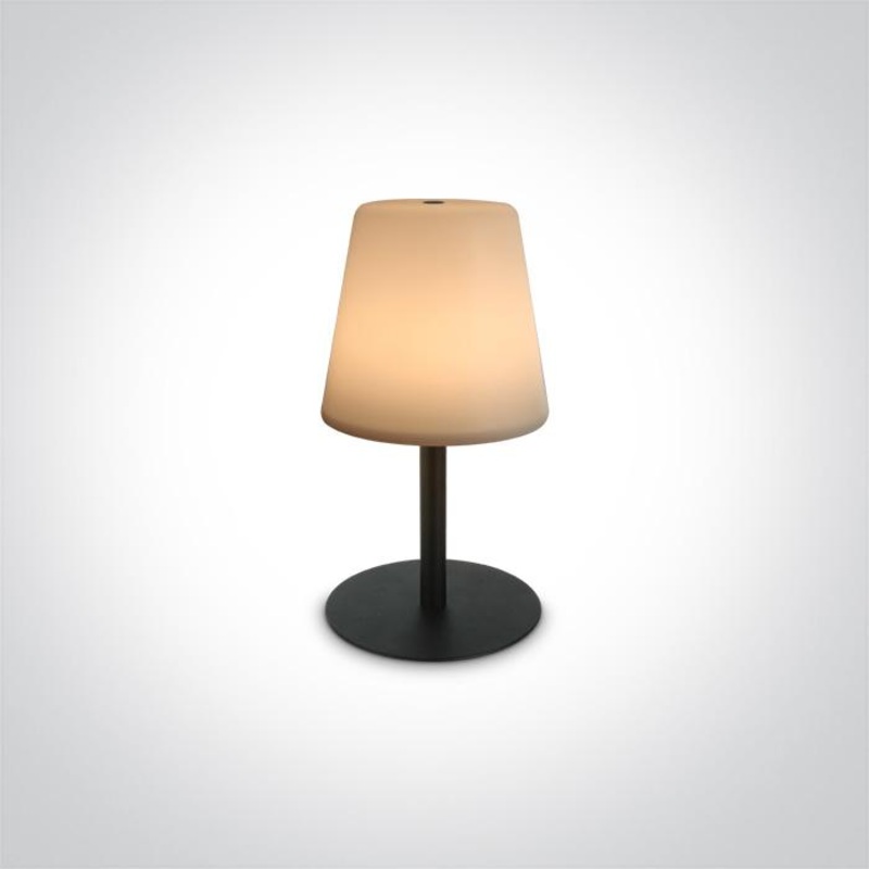 BLACK LED 2W WW TABLE LAMP RECHARGEABLE USB IP44 3 STEP DIMMABLE