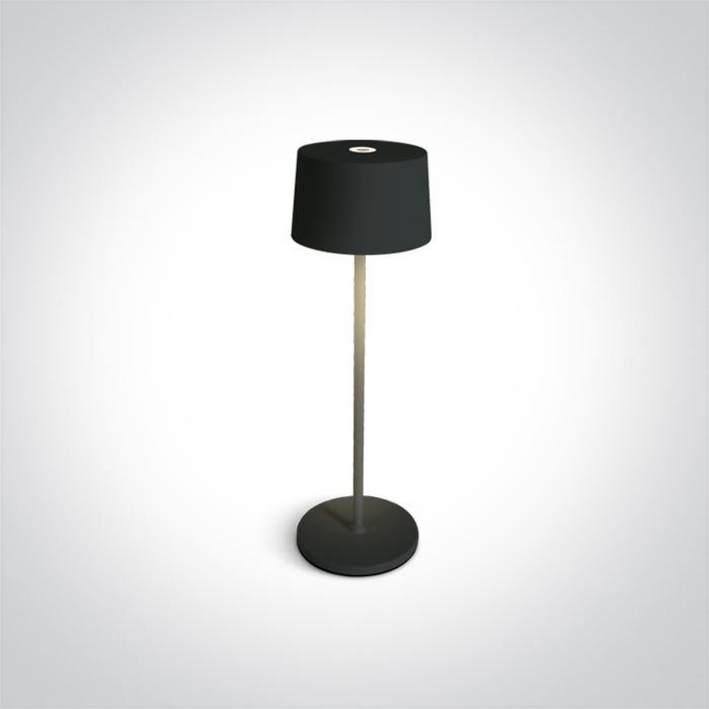 BLACK LED 3,3W WW TABLE LAMP RECHARGEABLE USB SOCKET IP65 DIMMABLE
