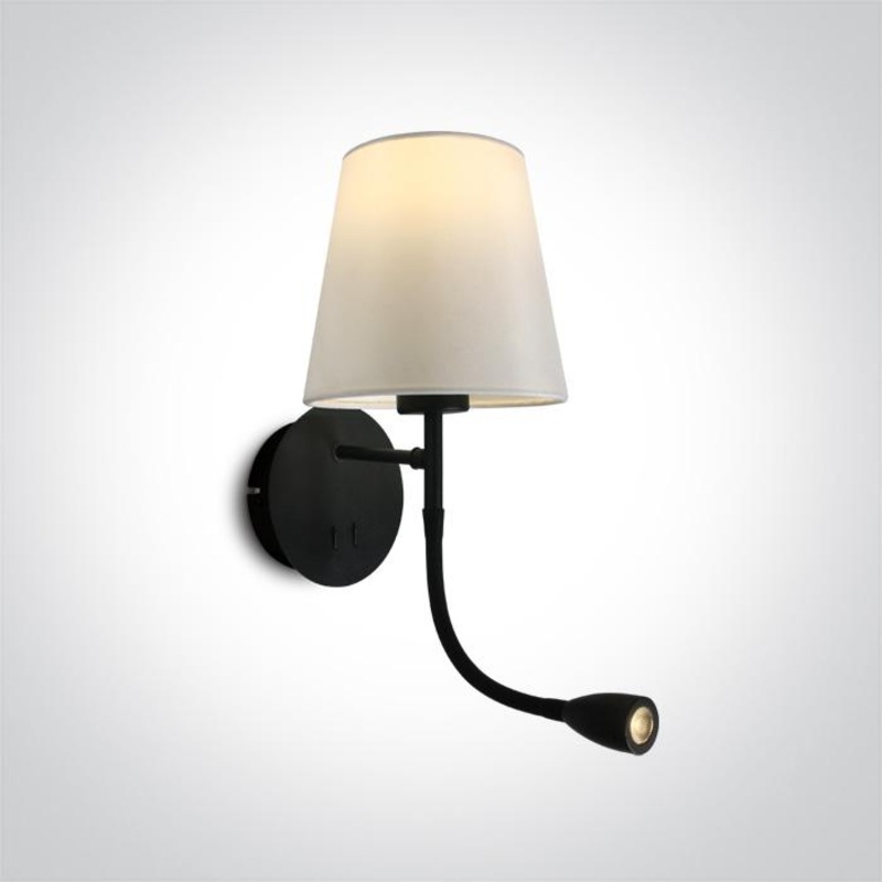 BLACK WALL LIGHT LED 3W WW + 12W E27 230v