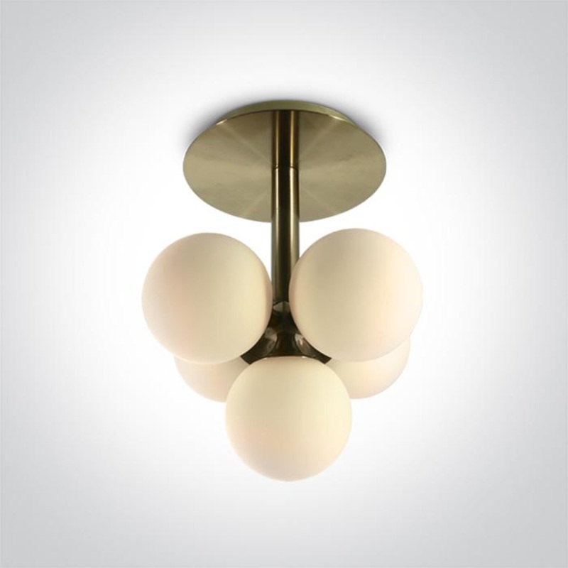 BRUSHED BRASS CEILING LIGHT 5x9w G9 100-240v