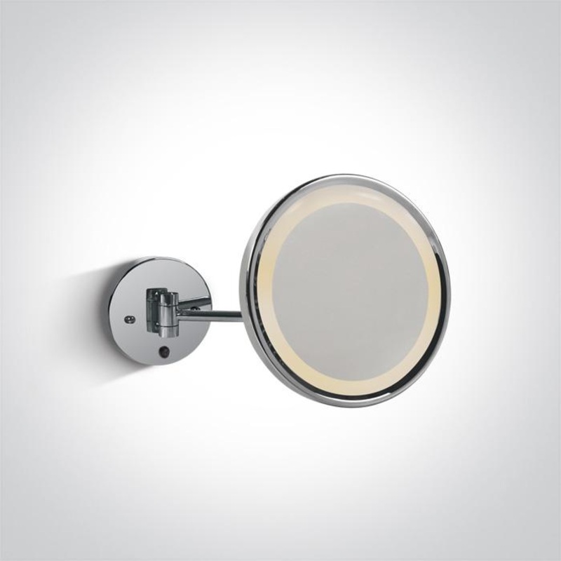 LED CHROME MIRROR + SWITCH 7w CW IP44 100-240v