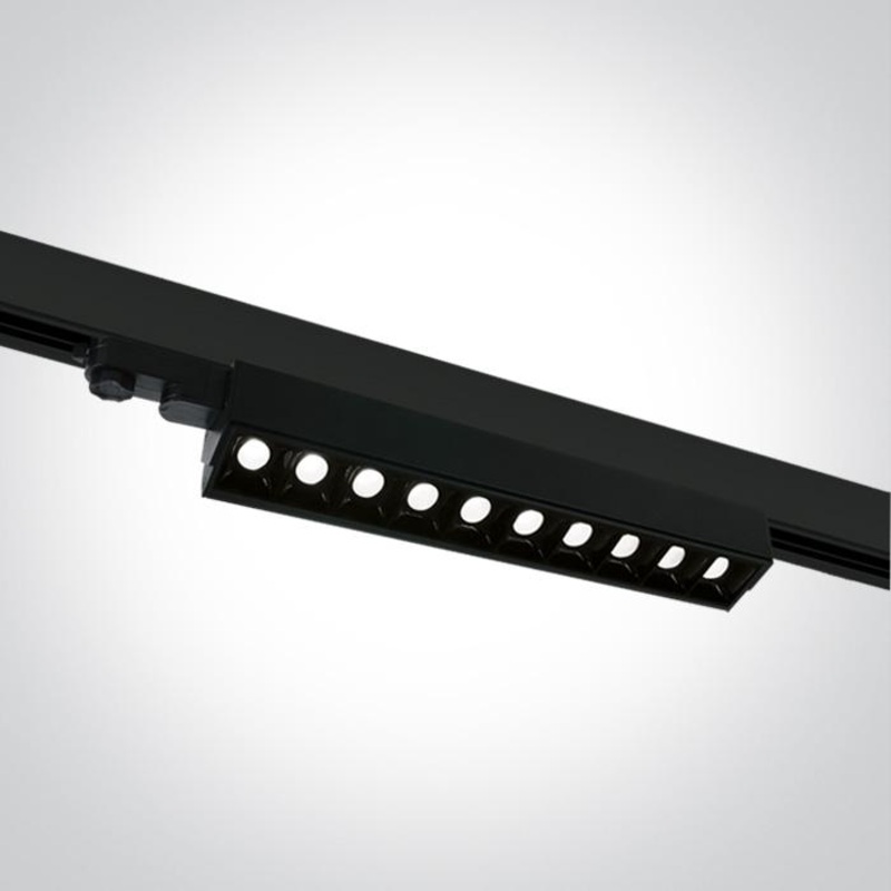 BLACK COB 10x5w LED CW LINEAR TRACK LIGHT ADJUSTABLE 230V