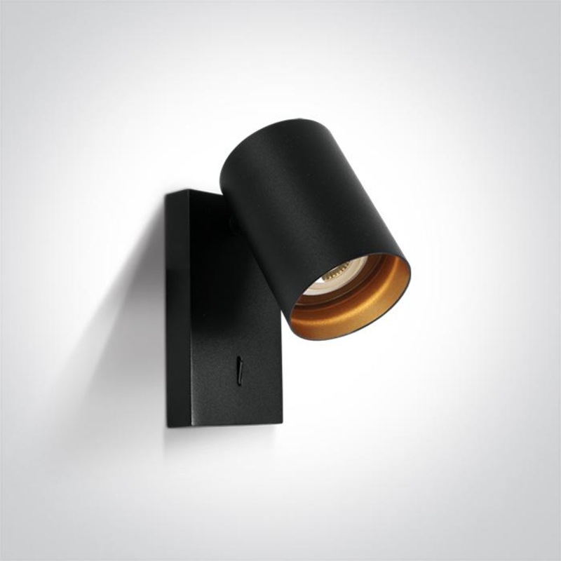 BLACK GU10 10W DARK LIGHT WITH SWITCH