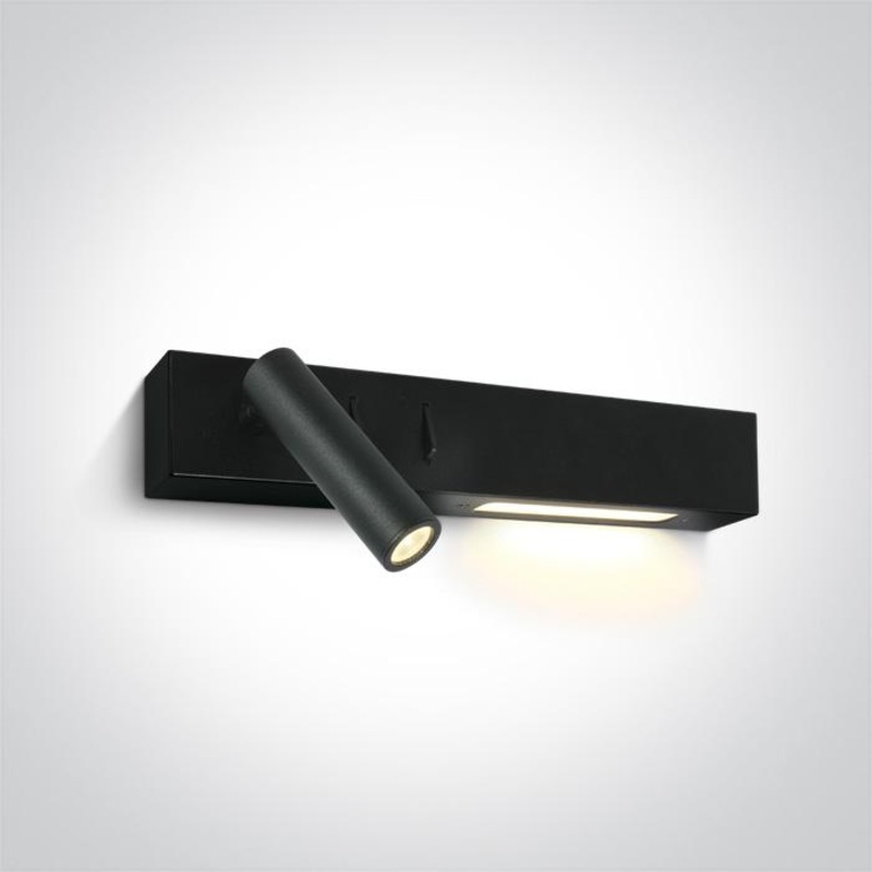 BLACK LED 3W + 6W WW WALL LAMP IP20 230v