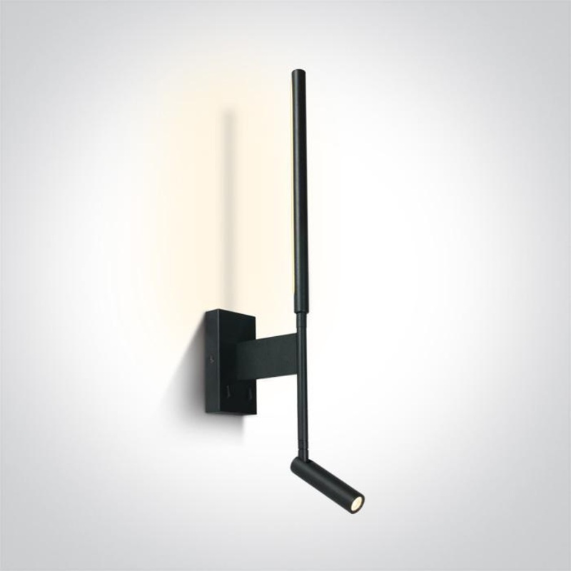 BLACK LED READING 3W + 6W BACK LIGHT WW WALL LAMP IP20 230v