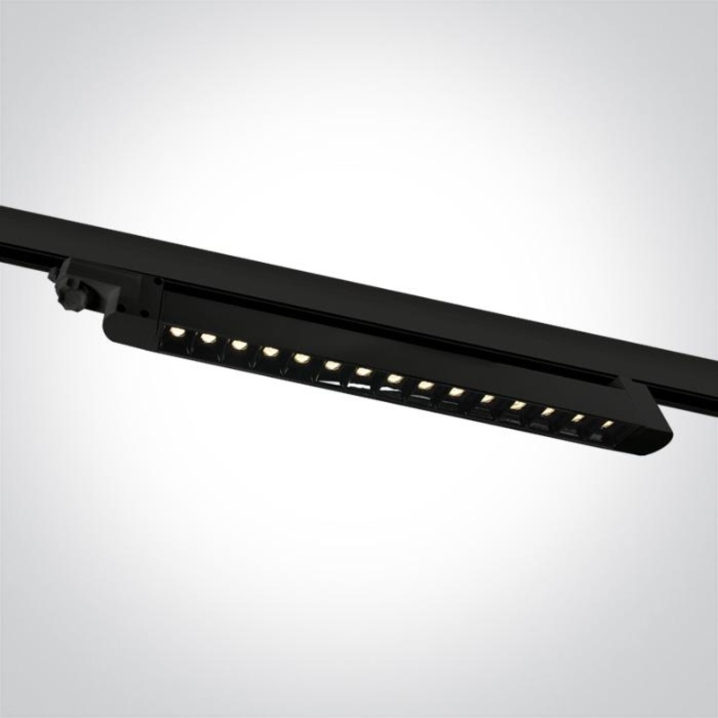 BLACK SMD LED 15x1W WW 30deg LINEAR TRACK LIGHT ADJUSTABLE 230V