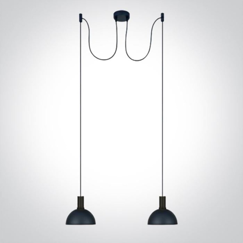 BLACK WITH BLACK SHADE 10W 2xE27