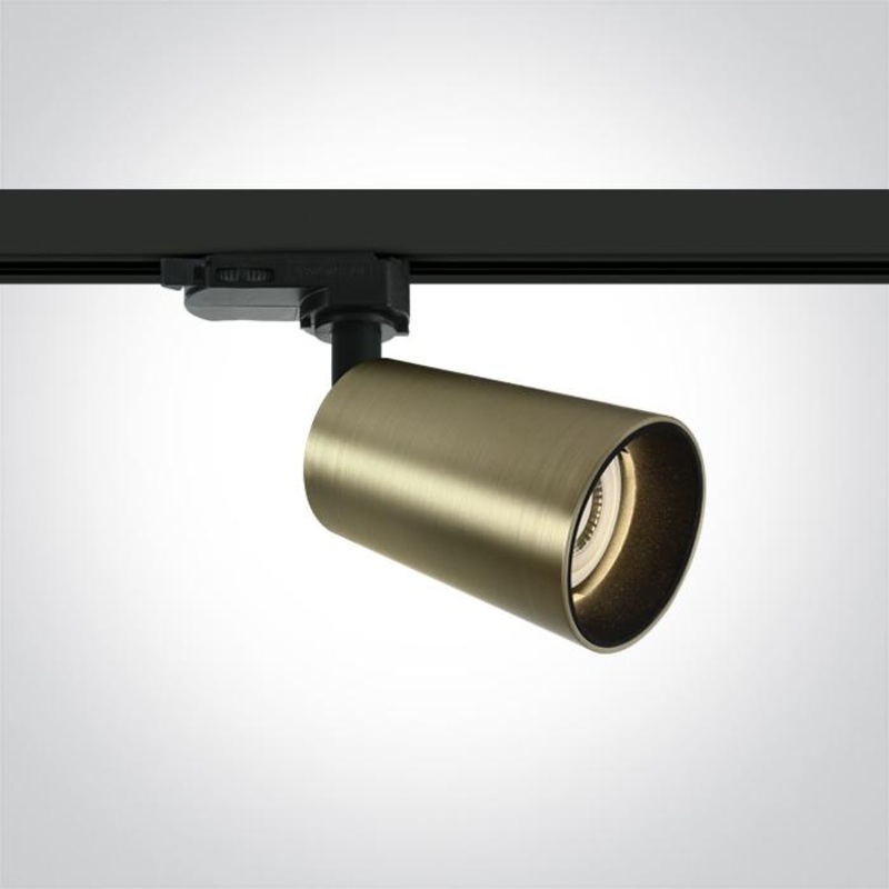 BRUSHED BRASS 10W GU10 TRACK SPOT 100-240V DARK LIGHT