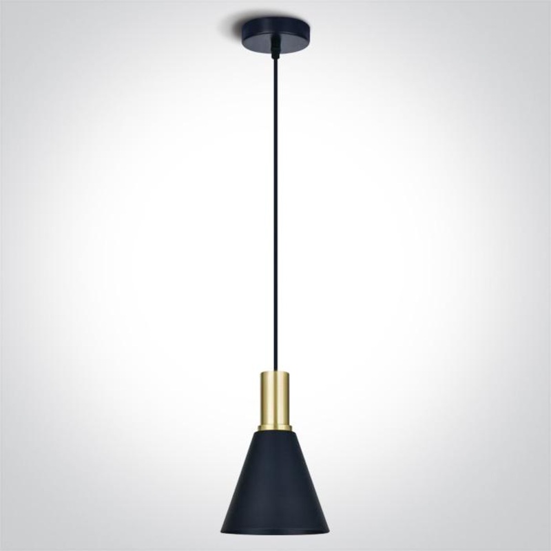BRUSHED BRASS BLACK SHADE 10W E27