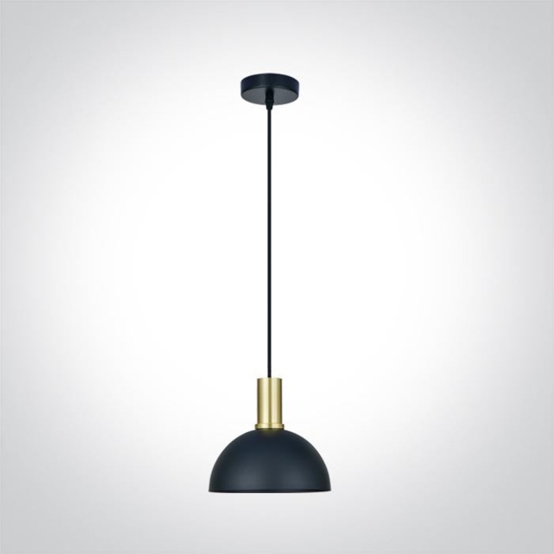 BRUSHED BRASS WITH BLACK SHADE 10W E27
