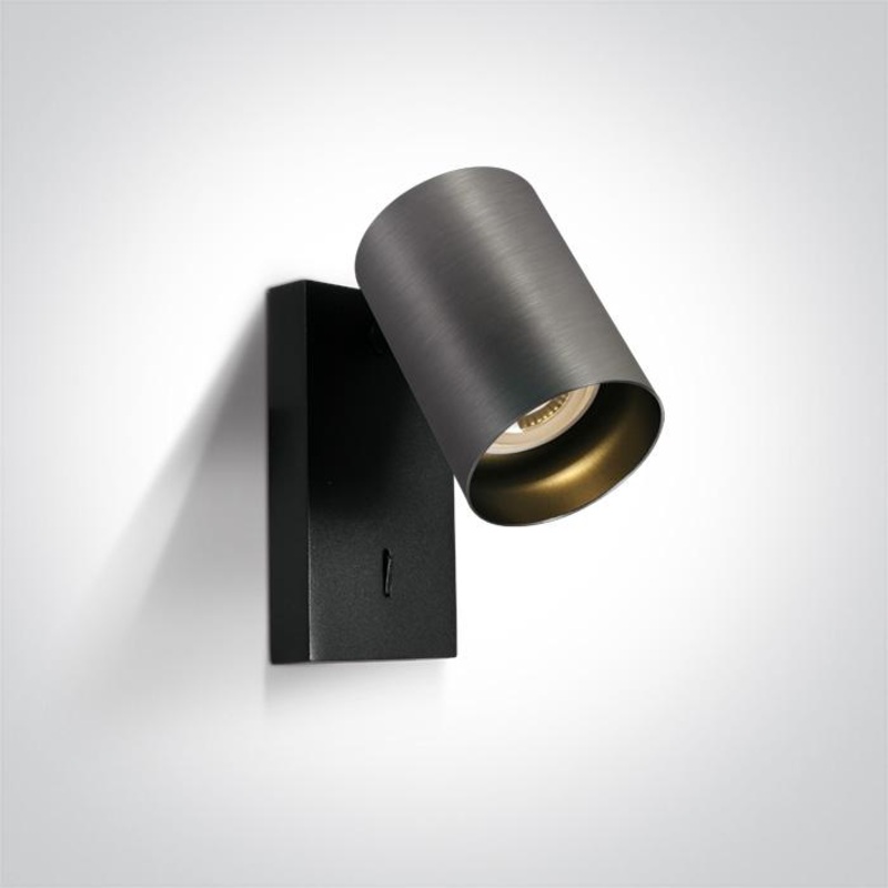 METAL GREY GU10 10W DARK LIGHT WITH SWITCH