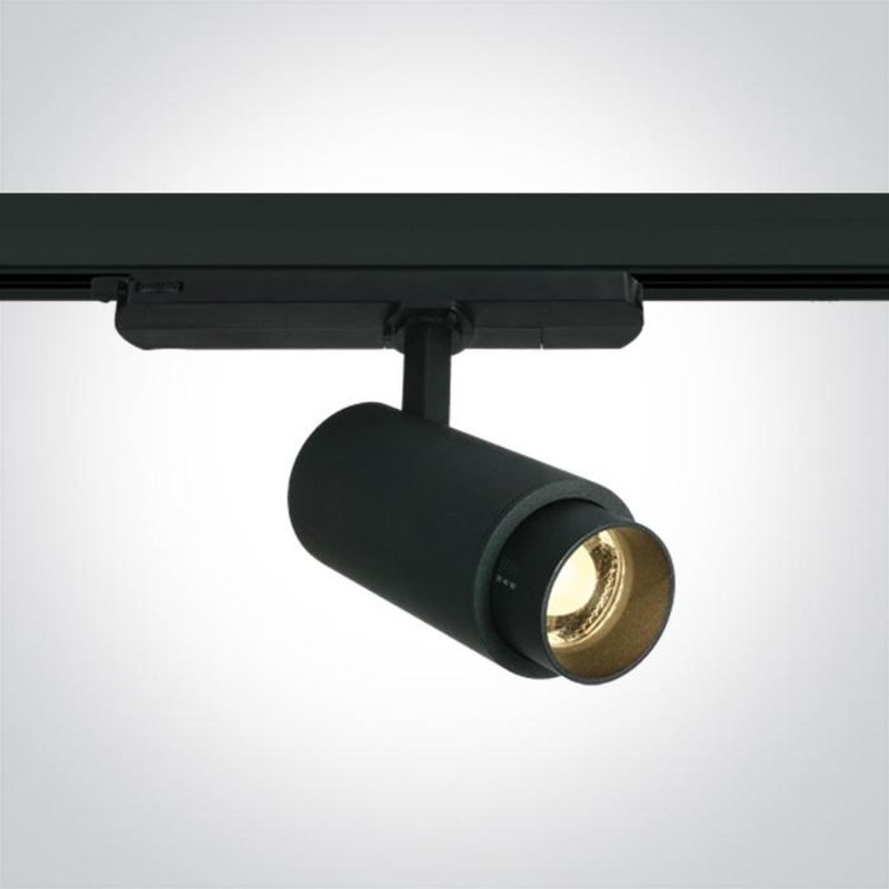 BLACK COB LED 15W WW TRACK SPOT 20-60deg ADJUSTABLE BEAM 230V