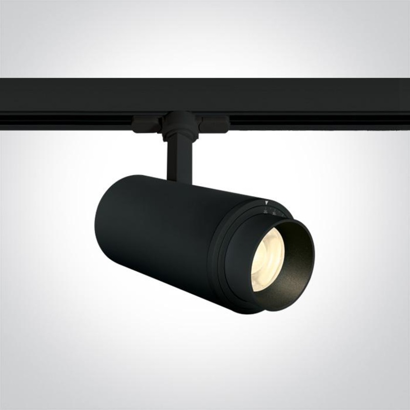 BLACK COB LED 30W CW TRACK SPOT 20-60deg ADJUSTABLE BEAM 230V