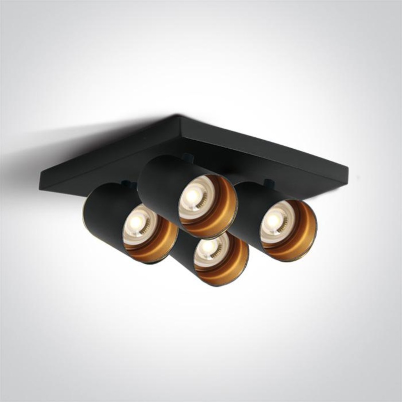BLACK GU10 4x10W DARK LIGHT