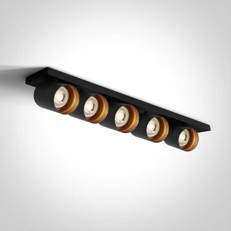 BLACK GU10 5x10W DARK LIGHT