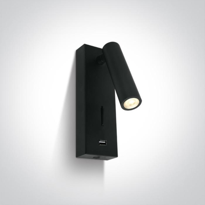 BLACK LED 3W WW IP20 100-240V USB 2A