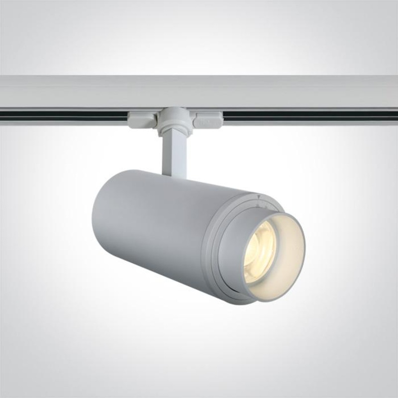 WHITE COB LED 30W CW TRACK SPOT 20-60deg ADJUSTABLE BEAM 230V
