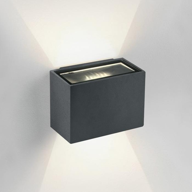 ANTHRACITE LED WALL LIGHT 2x3W WW IP54 230v