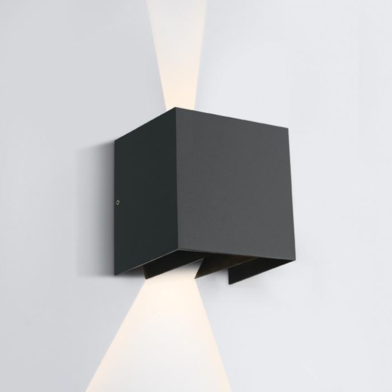 ANTHRACITE WALL LED 2x3w WW IP54 230V