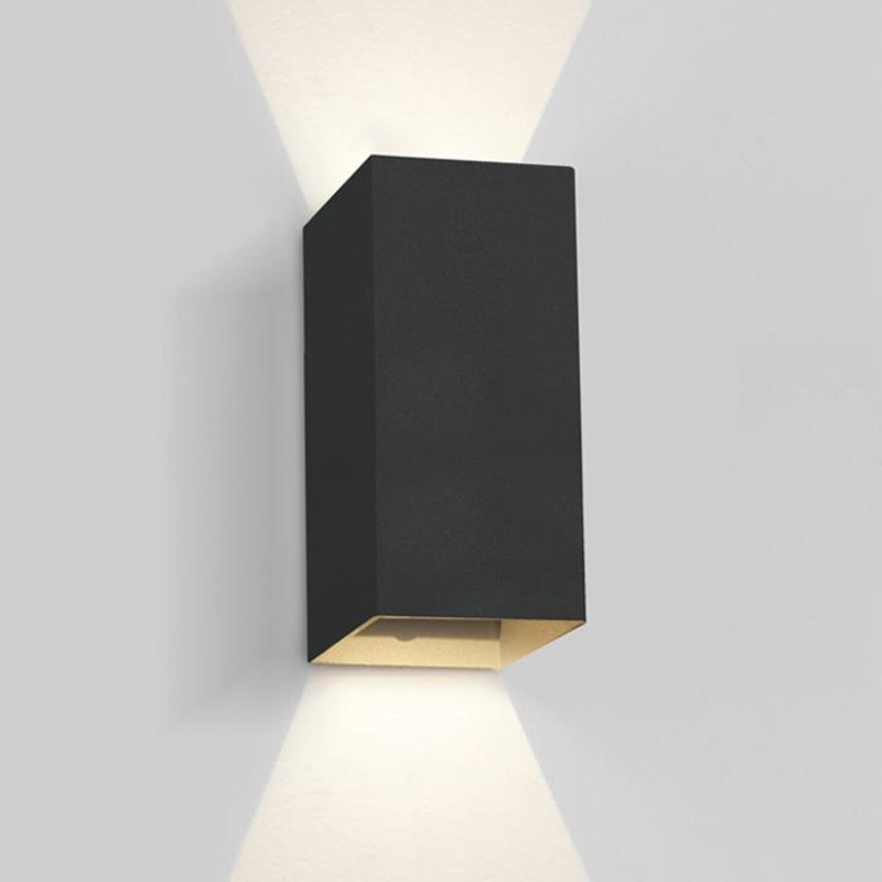 BLACK WALL LED 2x3W WW IP54 DARK LIGHT 100-240V
