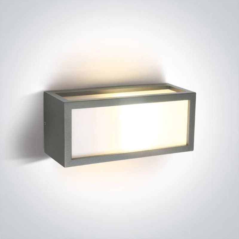 GREY E27 12W WALL LIGHT IP54