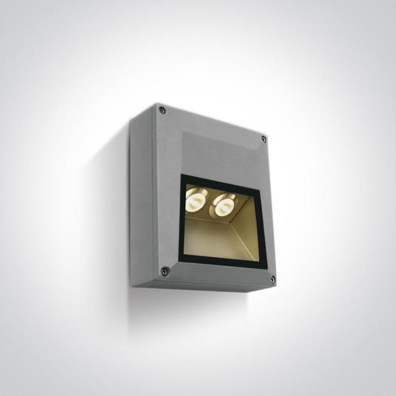 GREY IP54 LED 2x1W WW 100-240V