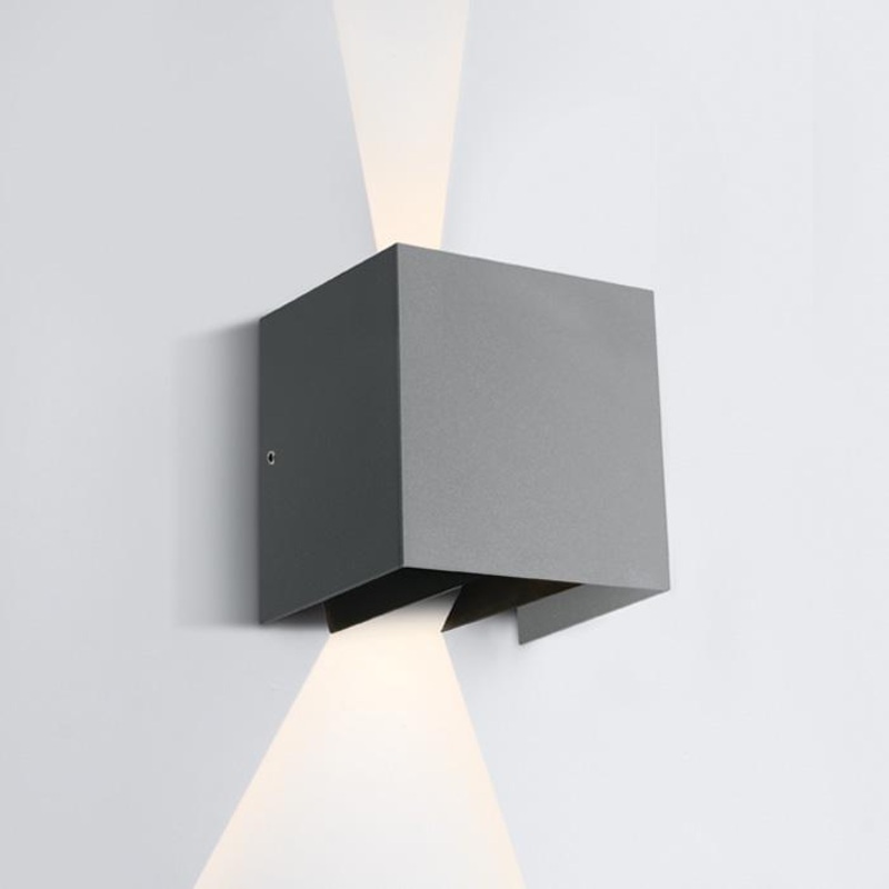 GREY WALL LED 2x3w WW IP54 230V