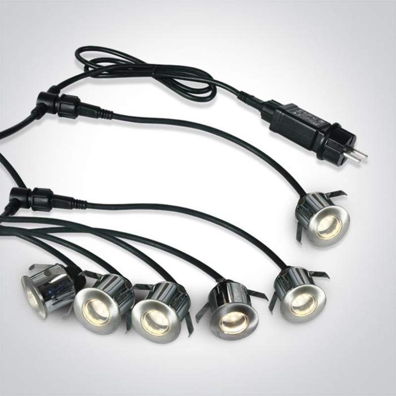 6pcs BLACK DECKING SET SS316 LED IP67 WW 230V