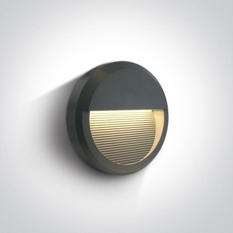 ANTHRACITE LED WALL LIGHT 8W WW DARK LIGHT IP65 230V