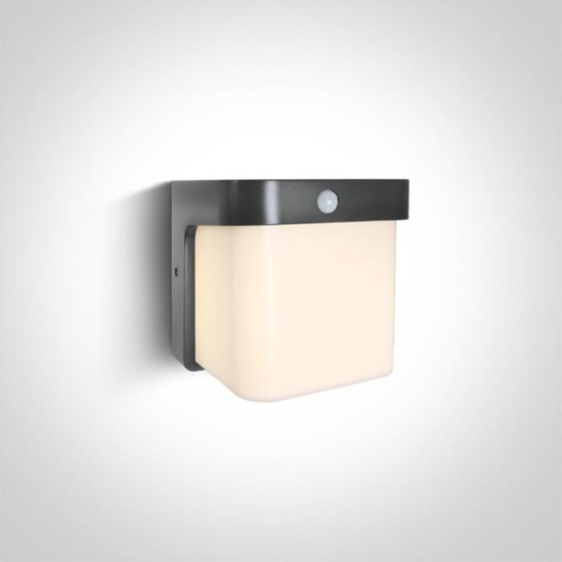 ANTHRACITE WALL LED SENSOR 12W WW IP54 230V