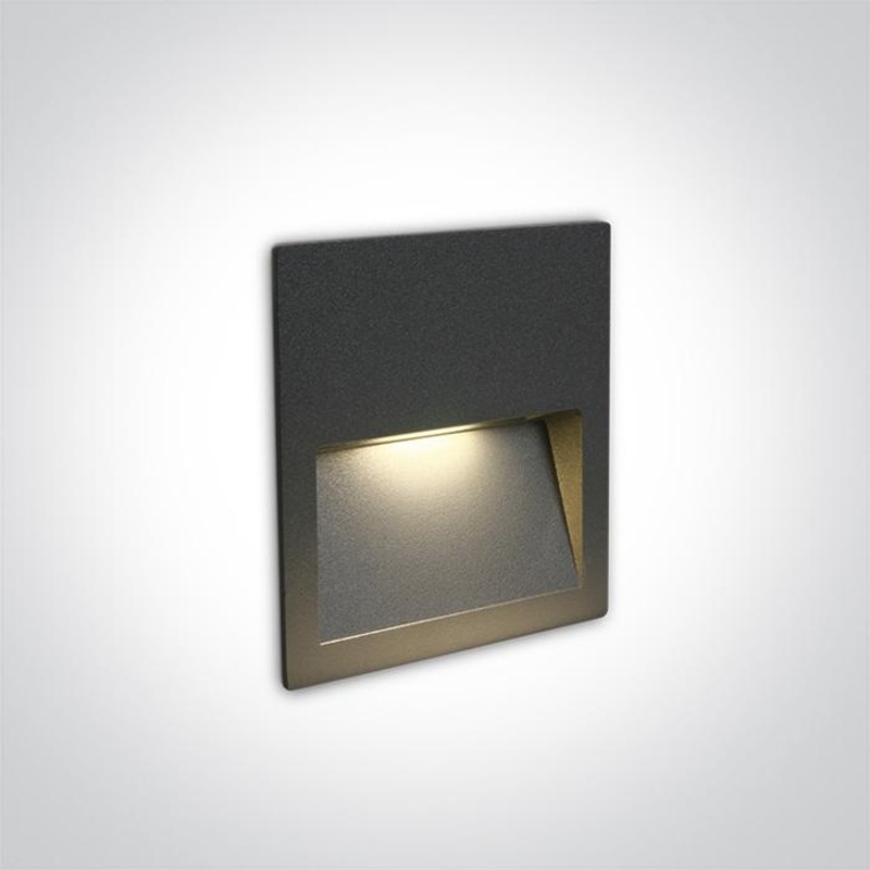 ANTHRACITE WALL RECESSED LED 4W IP65 DARK LIGHT 100-240V