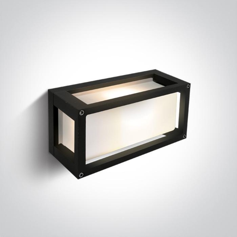 BLACK E27 12W WALL LIGHT IP54