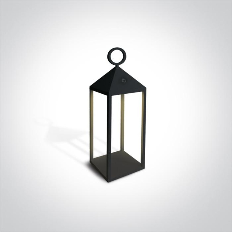 BLACK LED 3w WW IP54 RECHARGEABLE