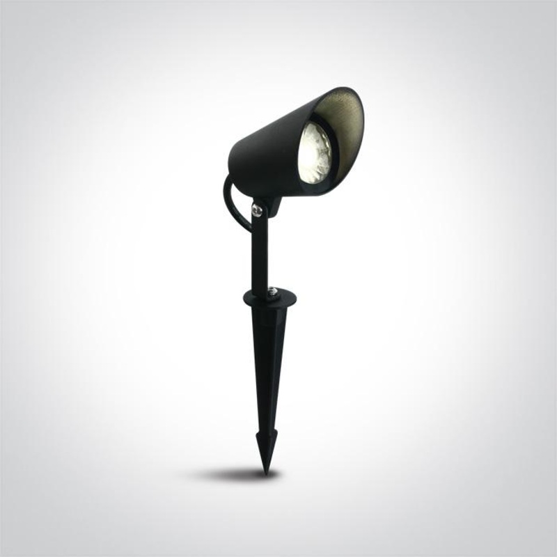 BLACK LED 8W WW 38deg IP65 SPIKE 24vDC DIMMABLE