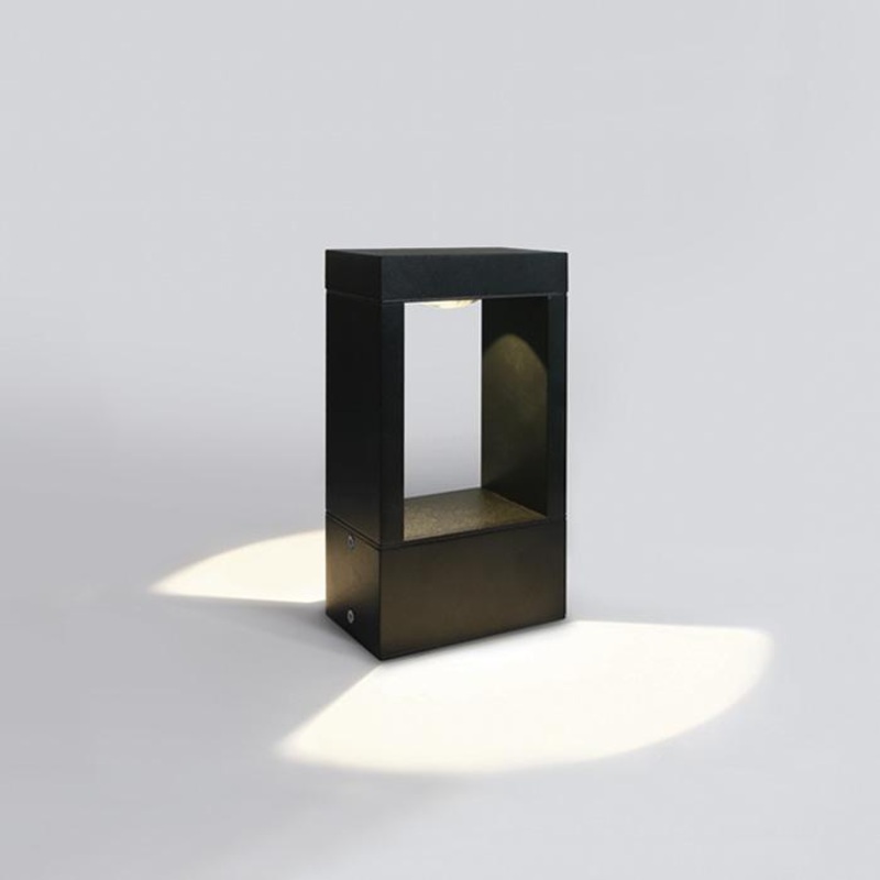 BLACK LED BOLLARD 23cm 10W WW IP65 100-240V