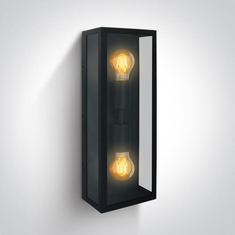 BLACK WALL LIGHT 12W 2xE27 IP43