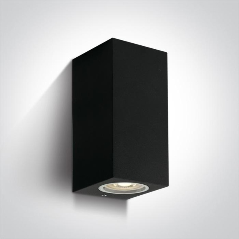 BLACK WALL LIGHT GU10 2x10W IP65